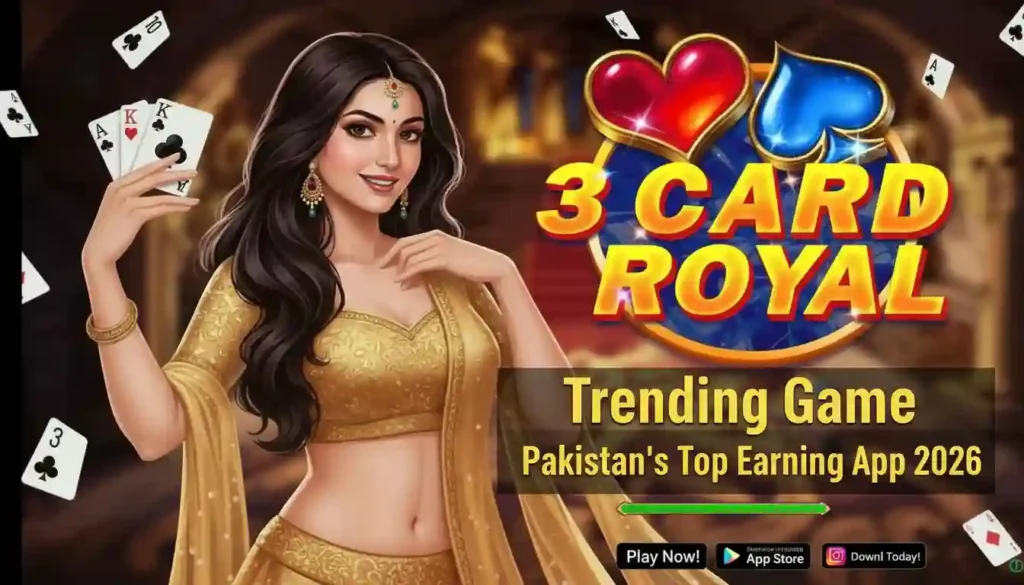 3 Card Royal Trending Game Pakistan's Top Earning App 2026